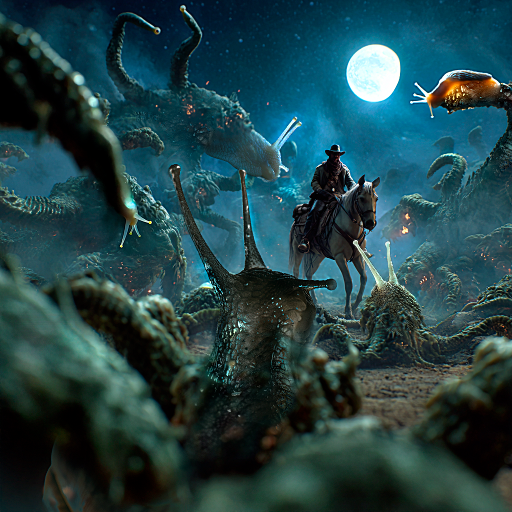 slugs--cowboy-farmer-hero-rides-in-amongst-the-lurking-slug-like-horrors--a--x